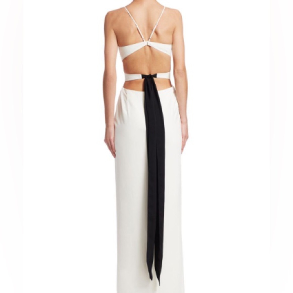 Halston Heritage White Cutout Gown Size 4